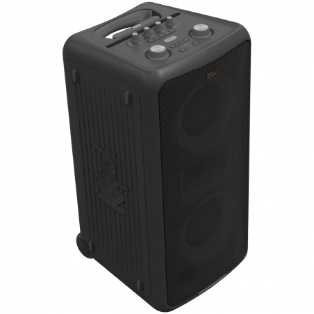 Boxa portabila Klipsch Miami Black, 18 ore, 5000 mAh, Bluetooth 5.2, AUX, USB, Daisy Chain, Ultra Bass, Party Link, Karaoke, Microfon, Negru