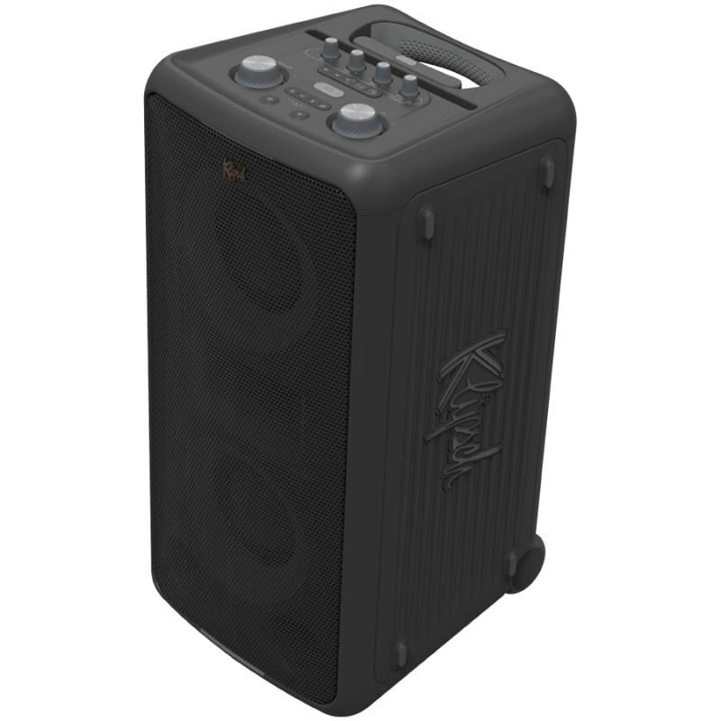 Boxa portabila Klipsch Miami Black, 18 ore, 5000 mAh, Bluetooth 5.2, AUX, USB, Daisy Chain, Ultra Bass, Party Link, Karaoke, Microfon, Negru