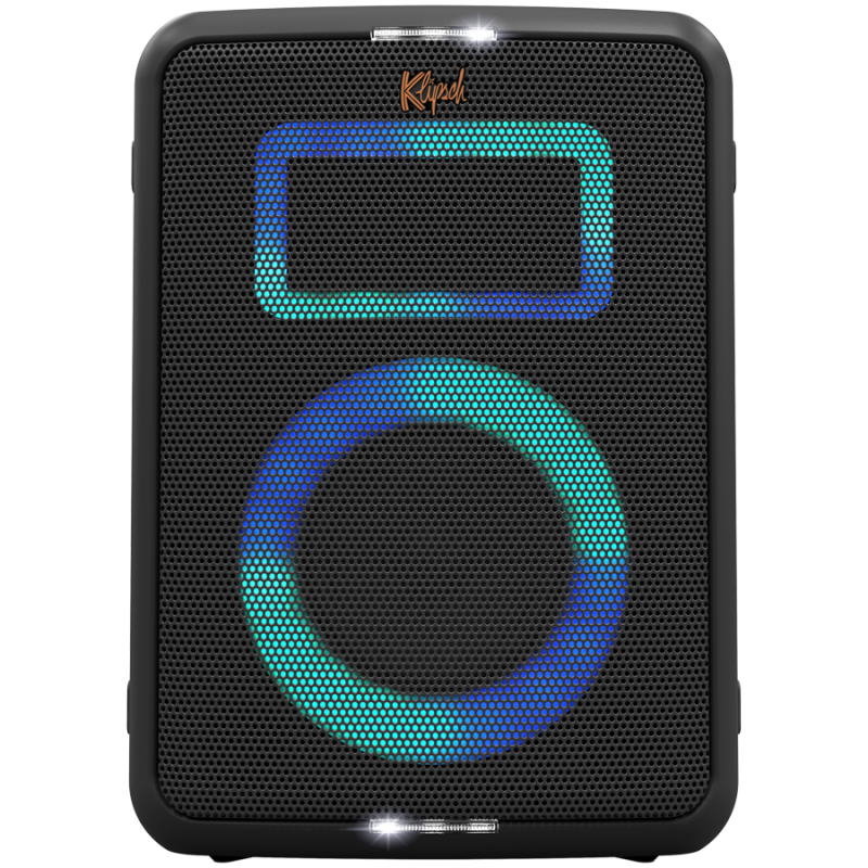 Boxa portabila Klipsch Vegas Black, 4400 mAh, 12 ore, Bluetooth 5.2, AUX, USB, microfon, Ultra Bass, Party Link, Efecte luminoase RGB, Aplicatie mobila, Negru