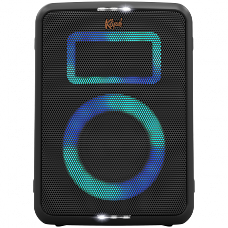 Boxa portabila Klipsch Vegas Black, 4400 mAh, 12 ore, Bluetooth 5.2, AUX, USB, microfon, Ultra Bass, Party Link, Efecte luminoase RGB, Aplicatie mobila, Negru