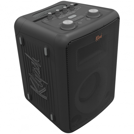 Boxa portabila Klipsch Vegas Black, 4400 mAh, 12 ore, Bluetooth 5.2, AUX, USB, microfon, Ultra Bass, Party Link, Efecte luminoase RGB, Aplicatie mobila, Negru