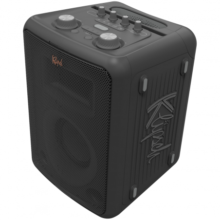 Boxa portabila Klipsch Vegas Black, 4400 mAh, 12 ore, Bluetooth 5.2, AUX, USB, microfon, Ultra Bass, Party Link, Efecte luminoase RGB, Aplicatie mobila, Negru