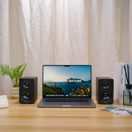 Difuzoare Edifier M60 BL, 66 W RMS, Bluetooth V5.3, Hi-Res & Hi-Res, DSP, USB-C, 3,5 AUX, ConneX, carcasă realizată manual, negru