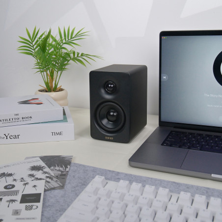 Difuzoare Edifier M60 BL, 66 W RMS, Bluetooth V5.3, Hi-Res & Hi-Res, DSP, USB-C, 3,5 AUX, ConneX, carcasă realizată manual, negru