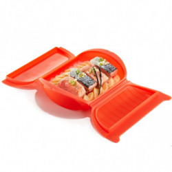 Vas gatire cu aburi pentru cuptorul cu microunde Lekue 1009026, 1,4 litri, 3-4 portii, Silicon platin, Rosu