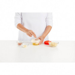 Recipient gatit oua la cuptorul cu microunde Lekue 1009028, 100 ml, 1 ou, Silicon platinat, Transparent/Rosu