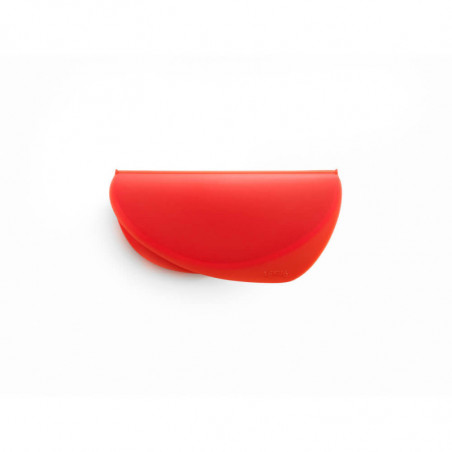 Vas pentru omleta in cuptorul cu microunde Lekue 1009029, 23 x 10 x 3,5 cm, Silicon platinat, -60°C pana la +220°C, Transparent/Rosu