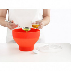 Bol reparare popcorn la cuptorul cu microunde Lekue 1009035, 2,8 L, Ø20x14,5 cm, Pliabil, -60/+220 °C, Rosu