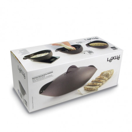 Vas preparare si coacere paine Lekue 1009037, 28 x 23 x 13 cm, 600 ml, Silicon platinat, -60 +220 °C, Negru