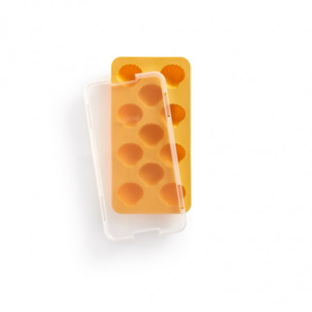 Forma cuburi de gheata cu capac Lekue 1009041, 23 x 11,8 x 3,2 cm, 11 forme, -40 +60 °C, Galben