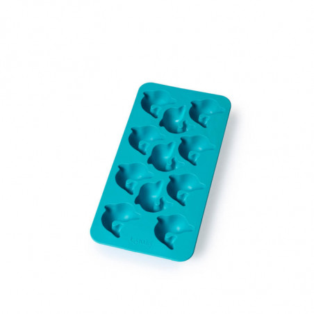 Forma cuburi de gheata cu capac Lekue 1009042, 22 x 11 x 2,3 cm, 11 delfini, -40 +60 °C, Albastru