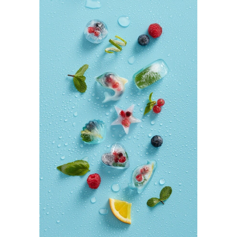 Forma cuburi de gheata cu capac Lekue 1009043, 23 x 11,8 x 3,2 cm, 14 cuburi dreptunghiulare, -40 +60°C, Rosu