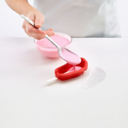 Set 4 forme diferite cu capac pentru inghetata Lekue 1009045, 220 ml, -20°C / +100°C, Multicolor