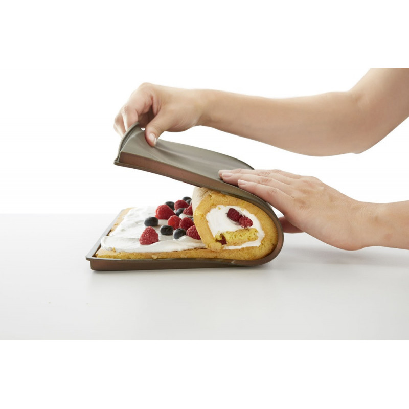 Tava pentru copt Lekue 1009100, 40x30 cm, Silicon platinat, -60°C p/ +220°C, Maro