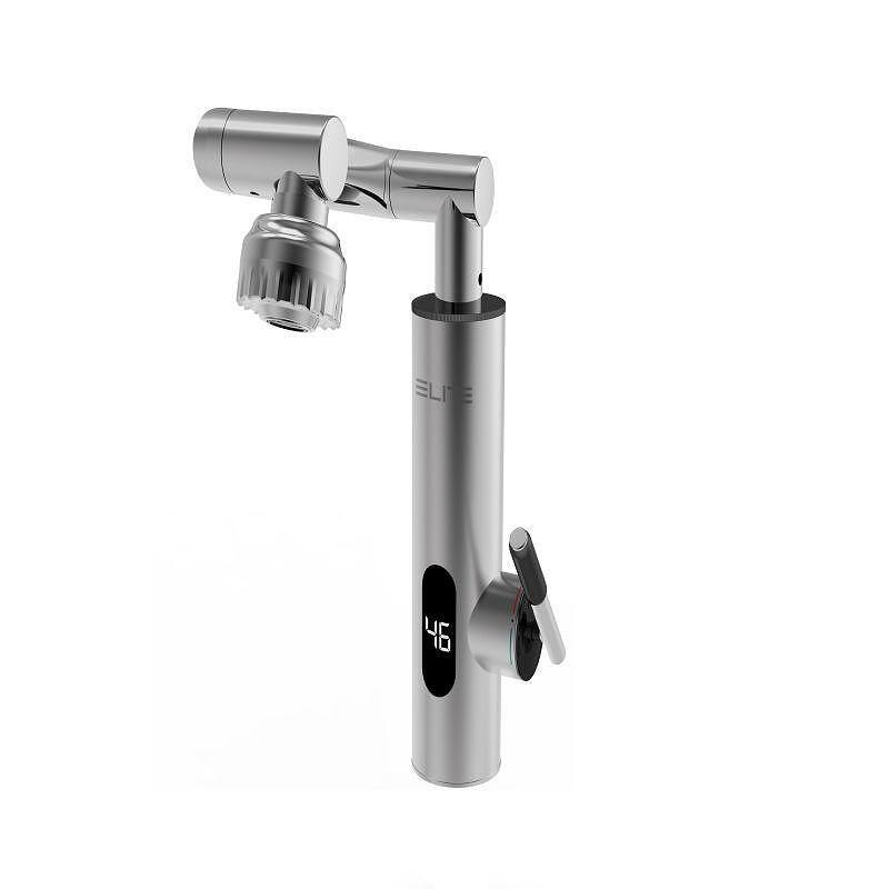 Robinet electric incalzire apa instant Elite EHD-1511M, 3300 W, Montare blat, Rotire 360°, Afișaj LED, IPX4, Argintiu