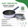 Set de cratite, cos de prajit si tigaie Just Perfecto JL-330, 6 piese, Acoperire din marmura, Inductie, Capac din sticla cu orificiu pentru abur, Violet/albastru