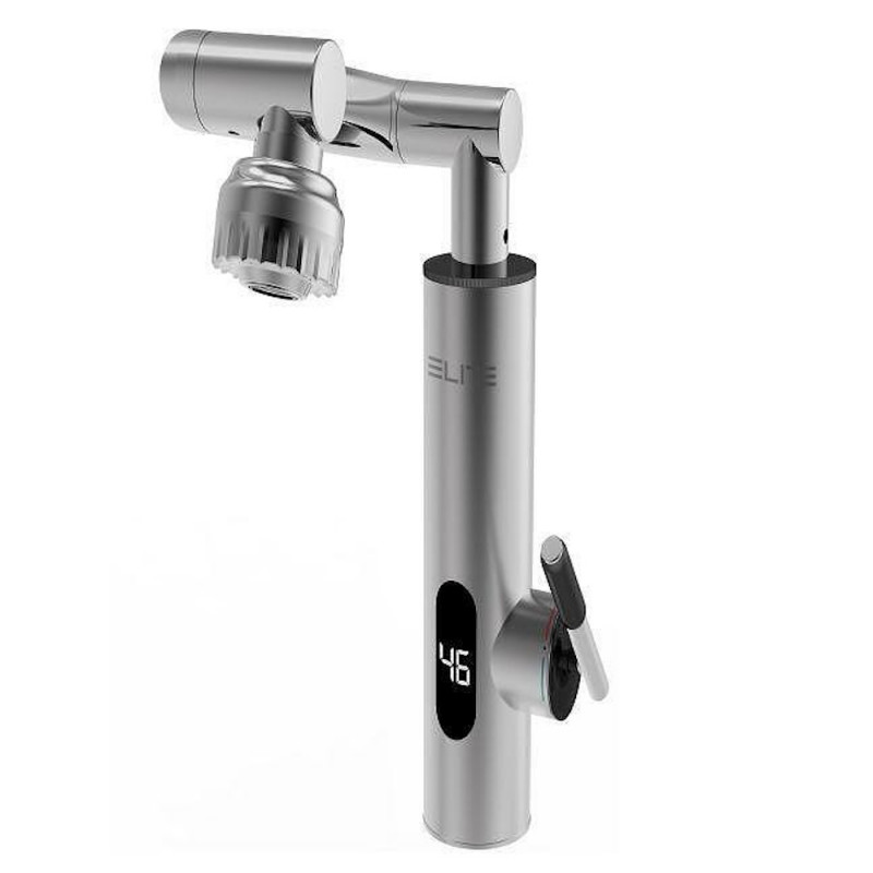 Robinet electric incalzire apa instant Elite EHD-1511M, 3300 W, Montare blat, Rotire 360°, Afișaj LED, IPX4, Argintiu