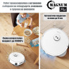 Aspirator robot Magnum PRO, 55 W, 10000 Pa, 0,3 l, 130 min, Wi-Fi, LDS, Notificari vocale, Statie automatа de apa si autocuratare, HEPA, Alb