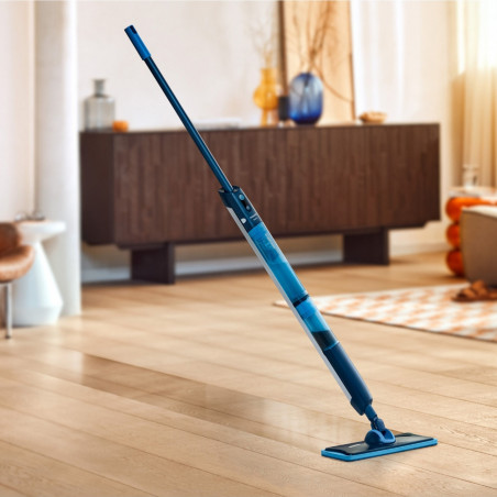 Mop electric Philips OneUp XV5113/01, 2 Ah, 70 min, 50 m², 281/178 ml, 2 moduri, cap rotativ la 360°, indicator LED, încărcare USB, albastru