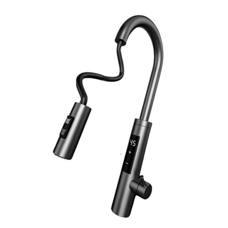 Robinet electric incalazire apa instant Elite EHD-1514PP, 3300 W, Montare pe blat, Putere reglabila, Rotatie 360°, Ecran tactil, IPX4, Argintiu