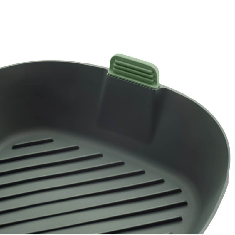 Cos pentru friteuza cu aer cald Lekue 1009495, 25x25 cm, -20°C / +220°C, Silicon, Fara BPA, Gri