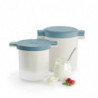 Set cupe preparare kefir si iaurt Lekue 1010155, 18,5 x 14,5 x 15,5 cm, +4°C / +90°C, Alb/Albastru