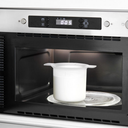 Set cupe preparare kefir si iaurt Lekue 1010155, 18,5 x 14,5 x 15,5 cm, +4°C / +90°C, Alb/Albastru