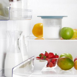 Set cupe preparare kefir si iaurt Lekue 1010155, 18,5 x 14,5 x 15,5 cm, +4°C / +90°C, Alb/Albastru