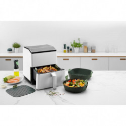 Tavă de copt pentru friteuze cu aer cald Lekue 1010156, 22x22 cm, -20/+220°C, silicon, gri