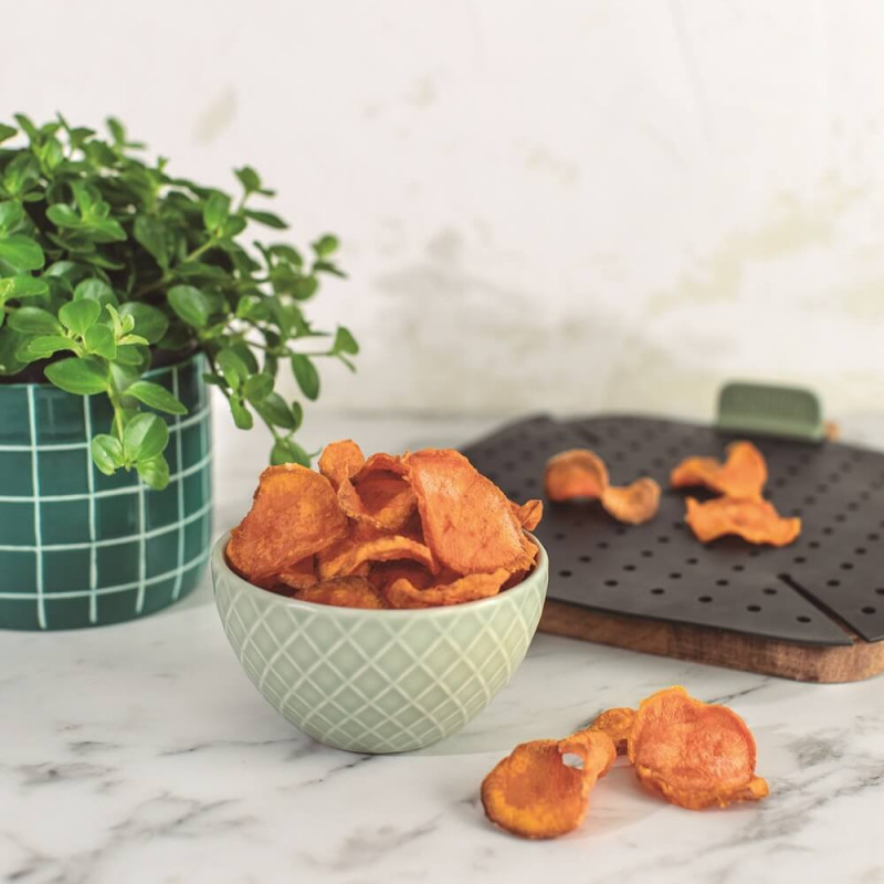 Tavă de copt pentru friteuze cu aer cald Lekue 1010156, 22x22 cm, -20/+220°C, silicon, gri