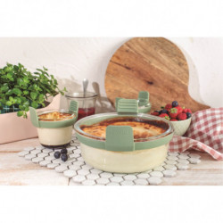 Set 4 cupe de copt pentru friteuze cu aer cald Lekue 1010157, 10,5 x 9,5 cm, -20°C/ +220°C, Sticla/silicon, Verde