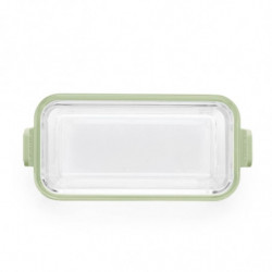 Set de 2 forme de copt dreptunghiulare Lekue 1010158, Pentru friteuză, Mânere din silicon, Sticlă borosilicată, Verde