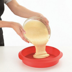 Tava de copt Lekue 1010161, Ø28 cm, -60 până la +220 °C, silicon platinat, roșu