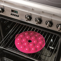 Tavă de copt Lekue 1010174, Ø25x4,3 cm, -60 până la +220 °C, silicon platinat, roz