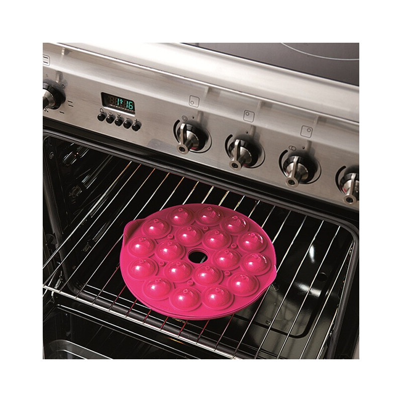 Tavă de copt Lekue 1010174, Ø25x4,3 cm, -60 până la +220 °C, silicon platinat, roz