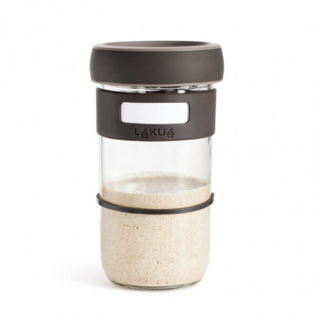 Set recipiente dospire paine Lekue 1010175, 3 piese, 9,3 x 9,3 x 17 cm, -20/+80 °C, Maro