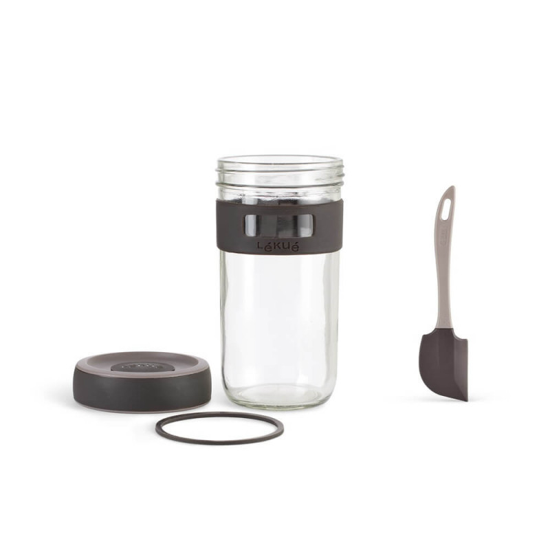 Set recipiente dospire paine Lekue 1010175, 3 piese, 9,3 x 9,3 x 17 cm, -20/+80 °C, Maro