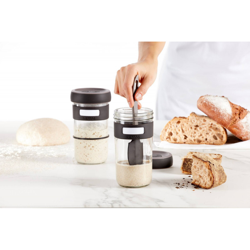 Set recipiente dospire paine Lekue 1010175, 3 piese, 9,3 x 9,3 x 17 cm, -20/+80 °C, Maro