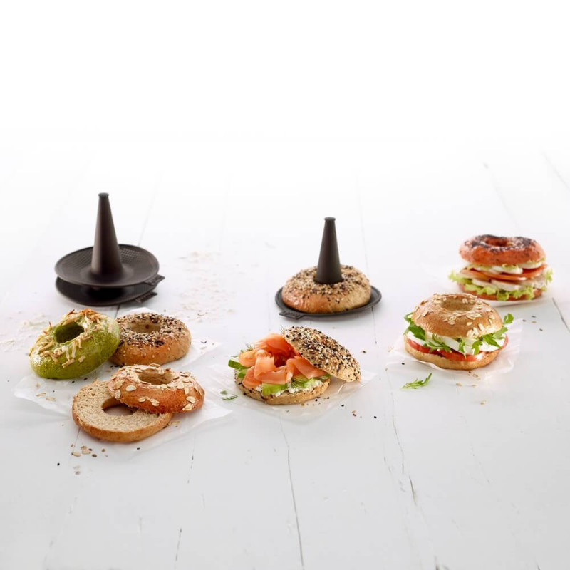 Set 6 forme pentru covrigi Lekue 1010176, 13,5 x 12,5 x 10,3 cm, Microperforate, -60°C/+220°C, Bronz