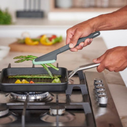 Clește de bucătărie Lekue 1010179, 28,2 cm, rezistent la zgârieturi, 4/220 °C, margine flexibilă, verde