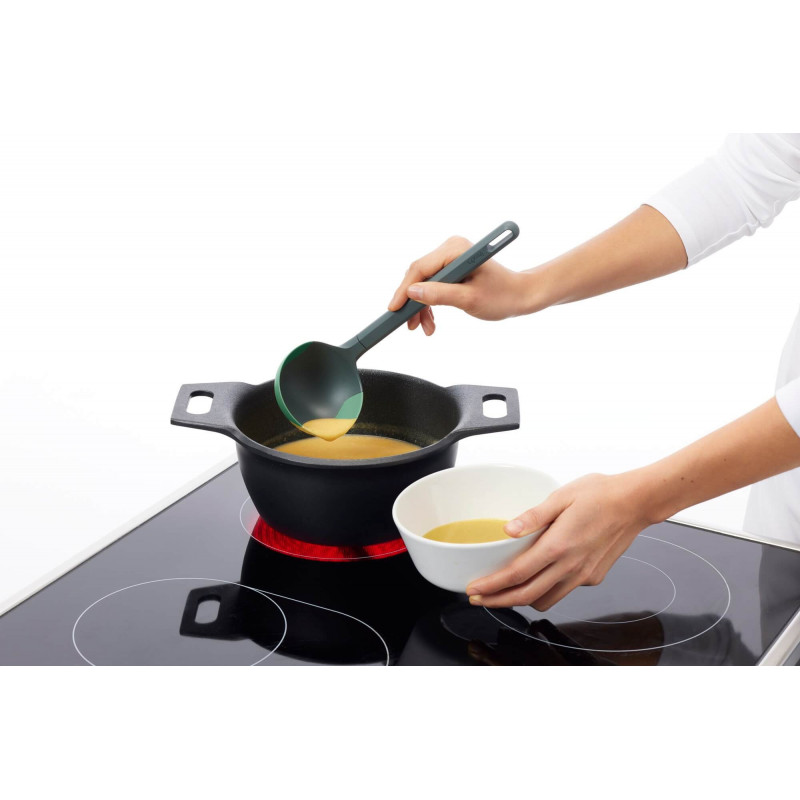 Lekue 1010180 polonic pentru supă, 29 cm, rezistent la zgârieturi, cap flexibil, 4/220 °C, verde