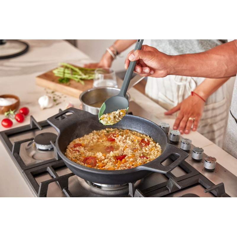 Lingura pentru gatit/servit Lekue, 1010181, 29 cm, Rezistenta la zgarieturi, 4°C/220°C, Verde