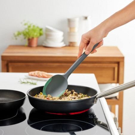 Lingura pentru gatit/servit Lekue, 1010181, 29 cm, Rezistenta la zgarieturi, 4°C/220°C, Verde