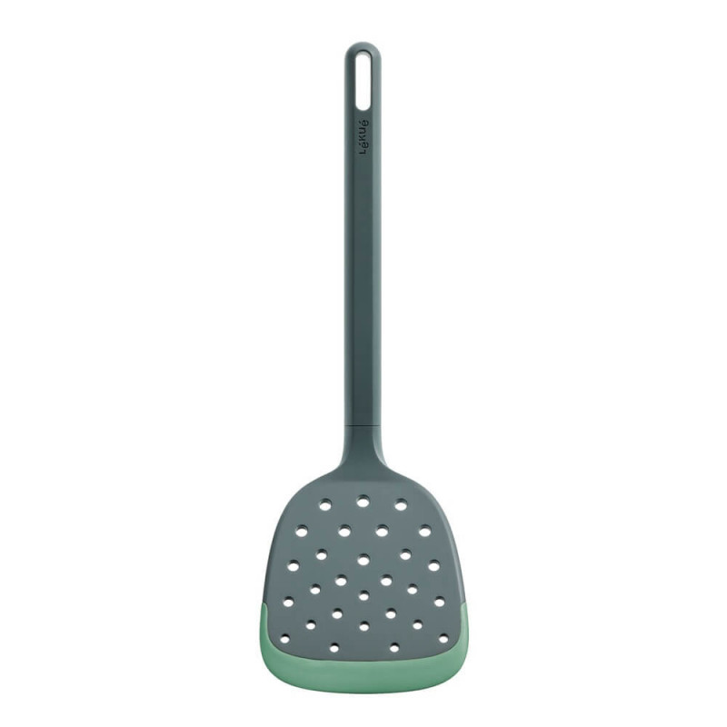 Lekue 1010182 spatulă cu fante, 30,6 cm, rezistentă la zgârieturi, 4/220 °C, margine flexibilă, verde