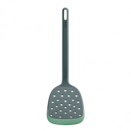 Lekue 1010182 spatulă cu fante, 30,6 cm, rezistentă la zgârieturi, 4/220 °C, margine flexibilă, verde