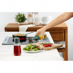 Lekue 1010190 sticlă pentru ulei/ulei de măsline, 8x17,4 cm, 400 ml, +4/+80 °C, turnare ușoară, sticlă, verde