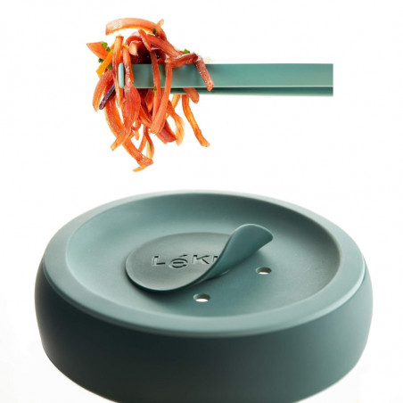 Set 2 borcane sticla pentru marinat Lekue 1010192, 2 x 700 ml, Disc de presare, -20/+100 °C, 3 piese, Verde