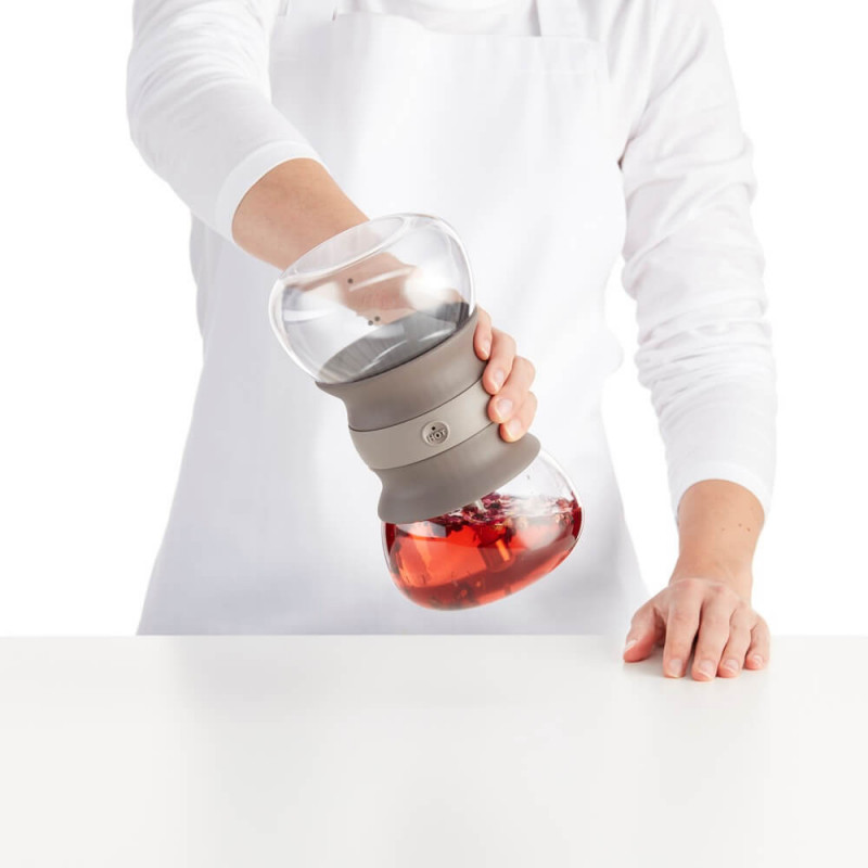 Infuzor pentru ceai Lekue 1010194, 500 ml, -20°C/+100°C, Sticla si silicon, Maro