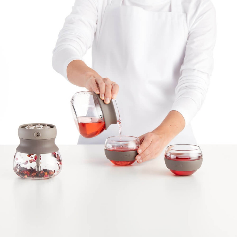 Infuzor pentru ceai Lekue 1010194, 500 ml, -20°C/+100°C, Sticla si silicon, Maro