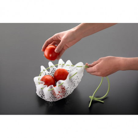 Plasa pentru fiert legume si paste Lekue 1010196, 31 cm, -60°C/+220°C, Alb/Verde